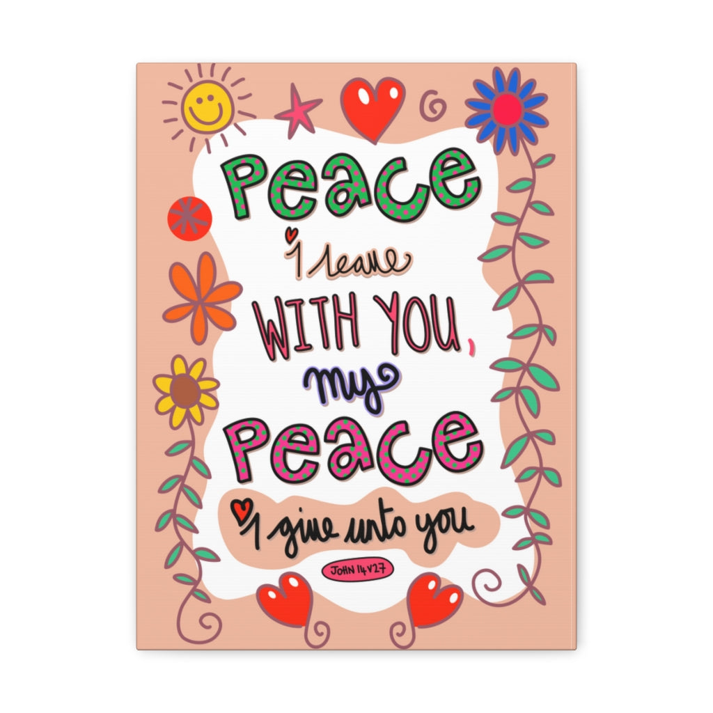 Scripture Walls With You My Peace John 14:27 Bible Verse Canvas Christian Wall Art Ready to Hang Unframed-Express Your Love Gifts