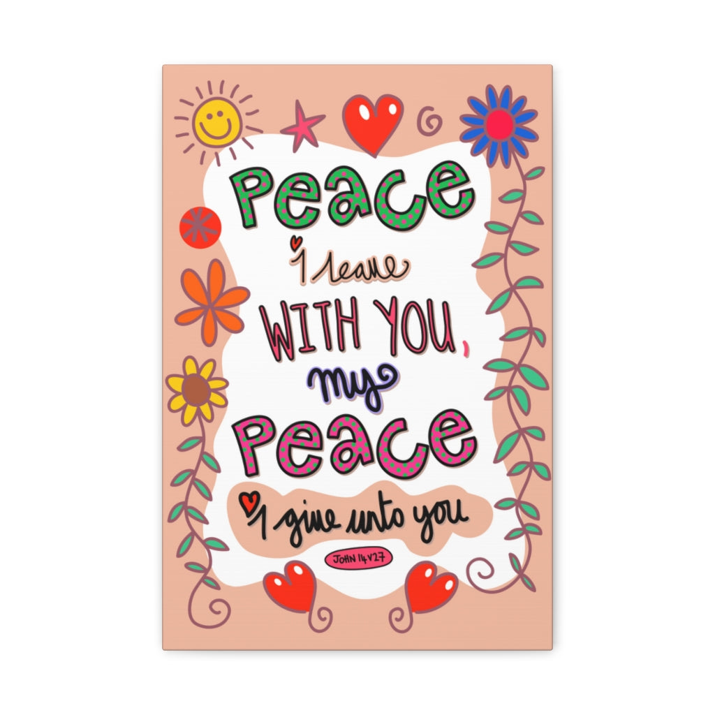 Scripture Walls With You My Peace John 14:27 Bible Verse Canvas Christian Wall Art Ready to Hang Unframed-Express Your Love Gifts