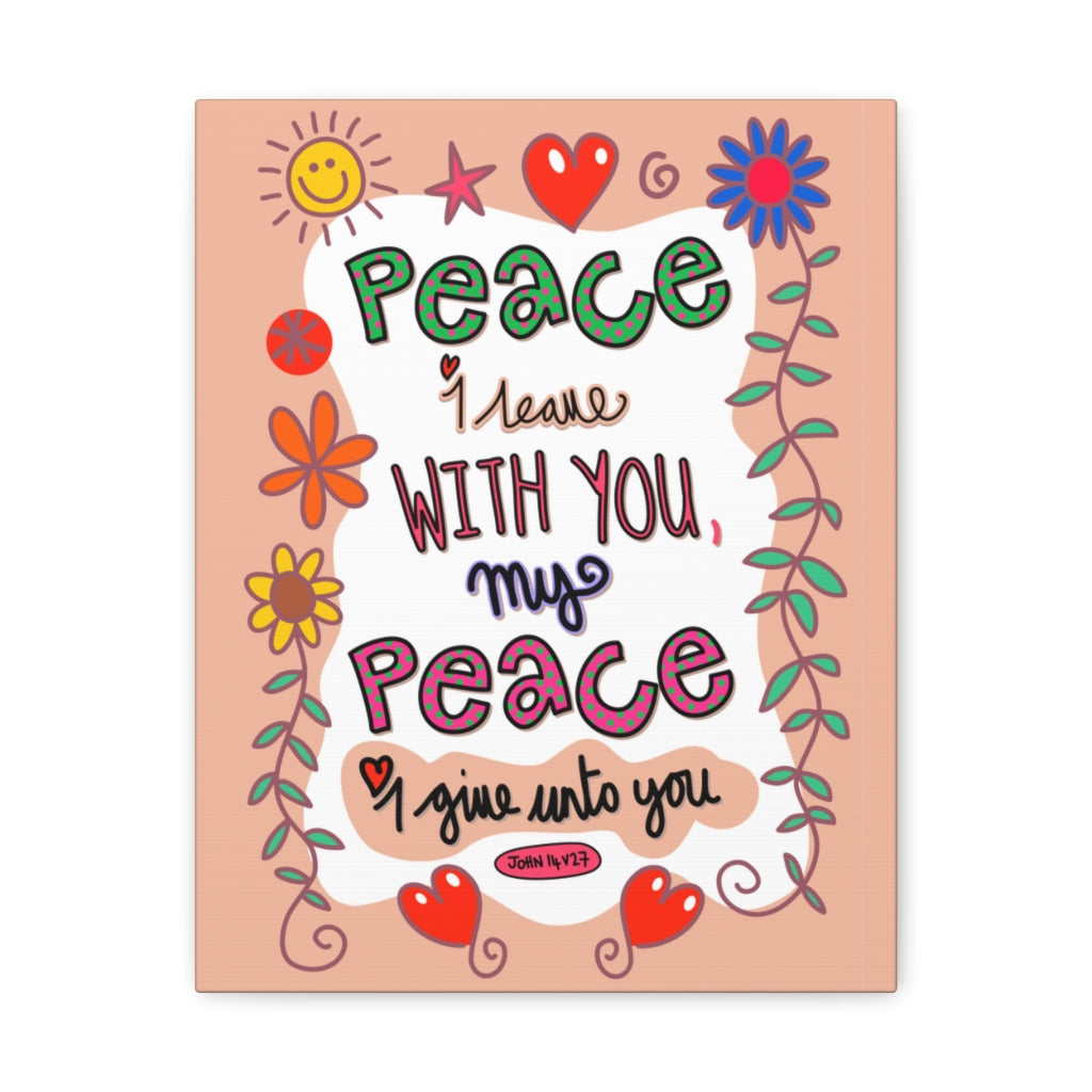 Scripture Walls With You My Peace John 14:27 Bible Verse Canvas Christian Wall Art Ready to Hang Unframed-Express Your Love Gifts