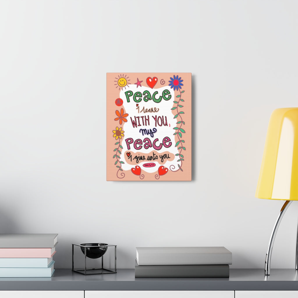 Scripture Walls With You My Peace John 14:27 Bible Verse Canvas Christian Wall Art Ready to Hang Unframed-Express Your Love Gifts