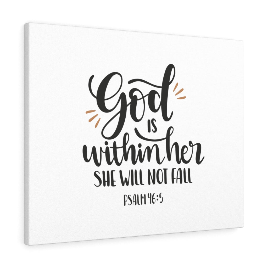 Scripture Walls Within Her Psalm 46:5 Bible Verse Canvas Christian Wall Art Ready to Hang Unframed-Express Your Love Gifts