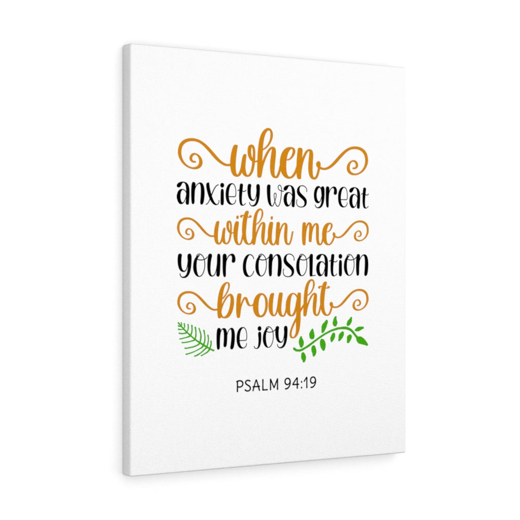 Scripture Walls Within Me Psalm 94:19 Bible Verse Canvas Christian Wall Art Ready to Hang Unframed-Express Your Love Gifts
