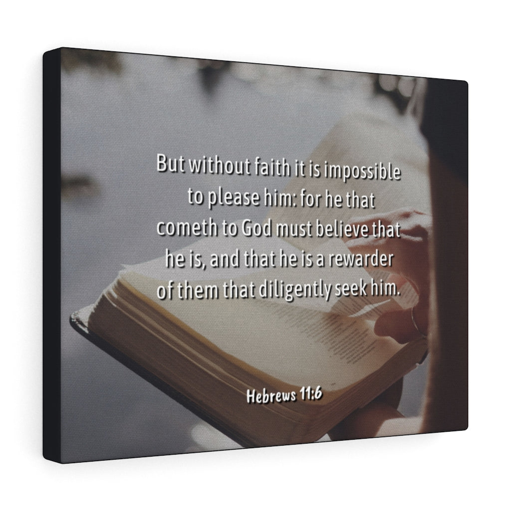 Scripture Walls Without Faith Hebrews 11:6 Bible Verse Canvas Christian Wall Art Ready to Hang Unframed-Express Your Love Gifts