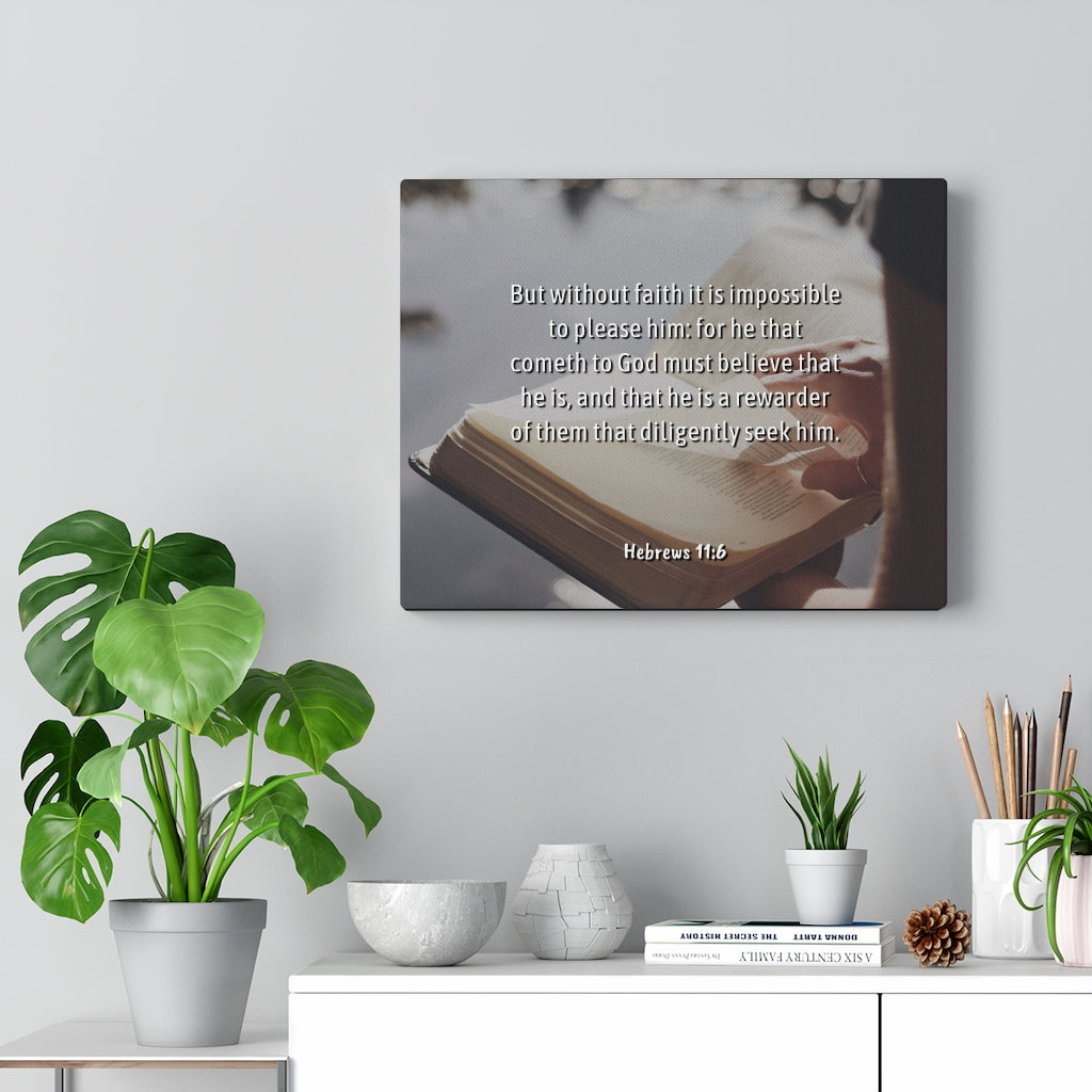 Scripture Walls Without Faith Hebrews 11:6 Bible Verse Canvas Christian Wall Art Ready to Hang Unframed-Express Your Love Gifts