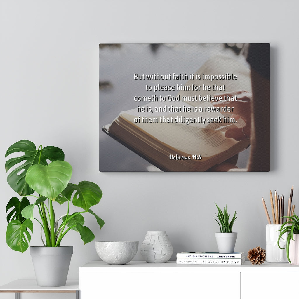 Scripture Walls Without Faith Hebrews 11:6 Bible Verse Canvas Christian Wall Art Ready to Hang Unframed-Express Your Love Gifts