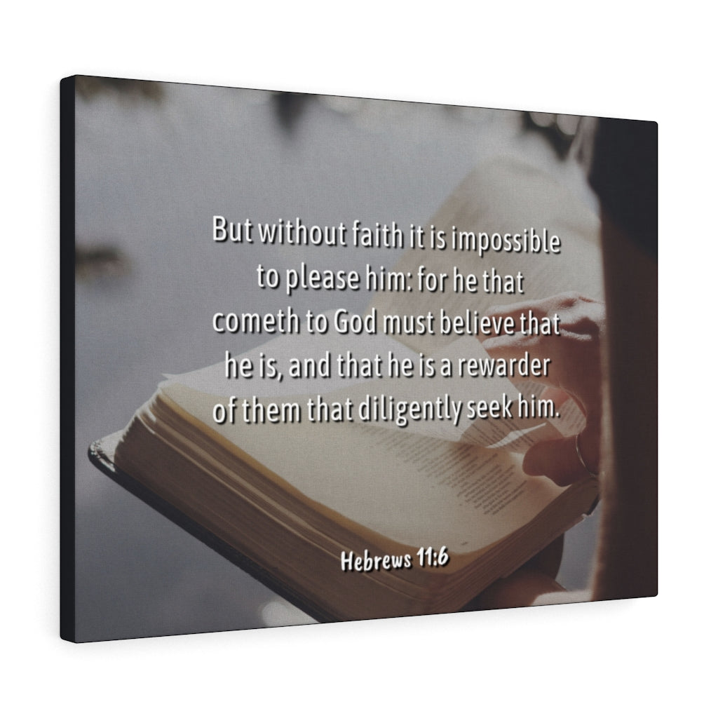 Scripture Walls Without Faith Hebrews 11:6 Bible Verse Canvas Christian Wall Art Ready to Hang Unframed-Express Your Love Gifts