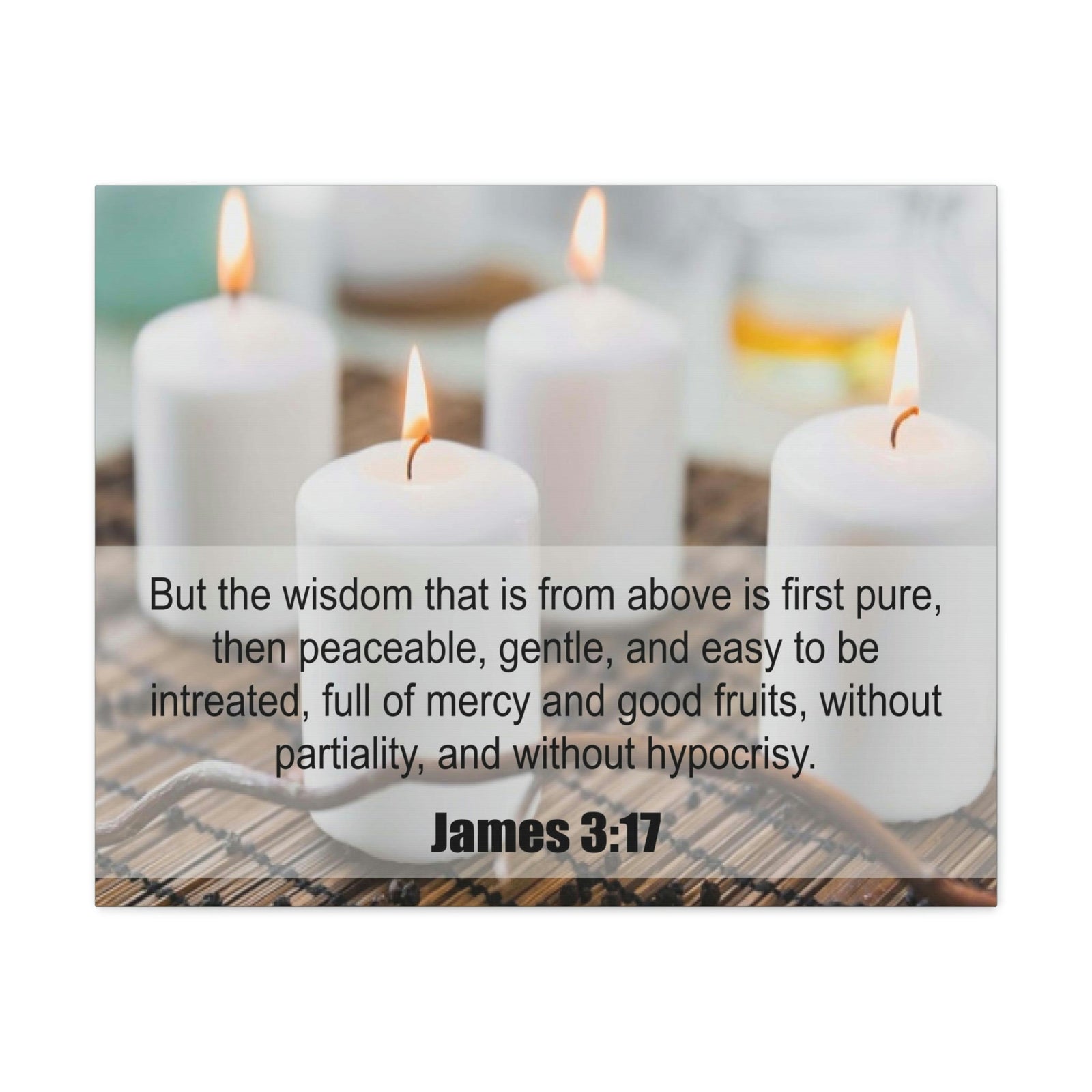 Scripture Walls Without Hypocrisy James 3:17 Bible Verse Canvas Christian Wall Art Ready to Hang Unframed-Express Your Love Gifts