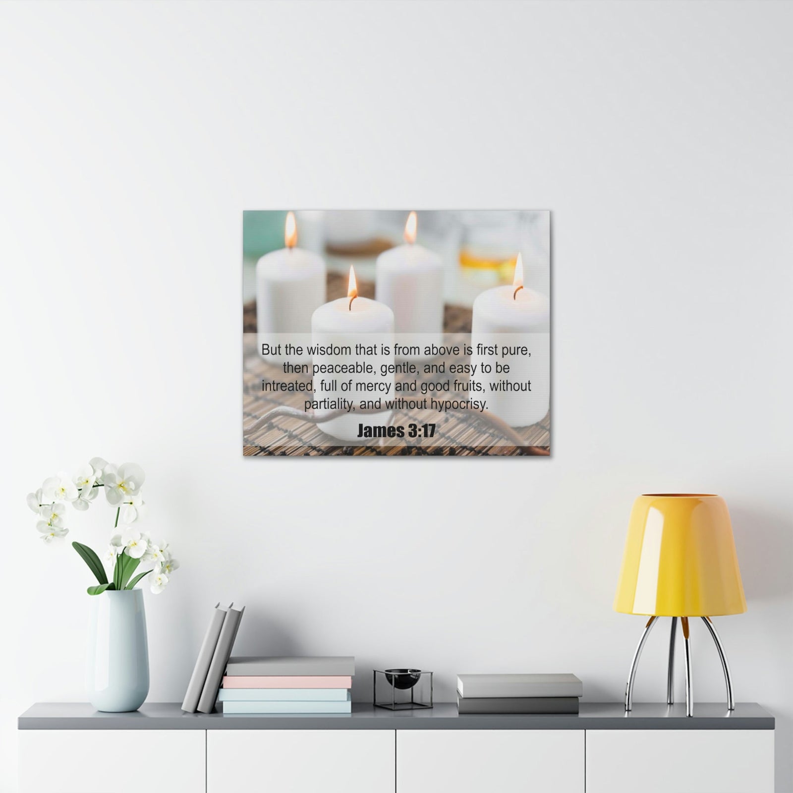 Scripture Walls Without Hypocrisy James 3:17 Bible Verse Canvas Christian Wall Art Ready to Hang Unframed-Express Your Love Gifts