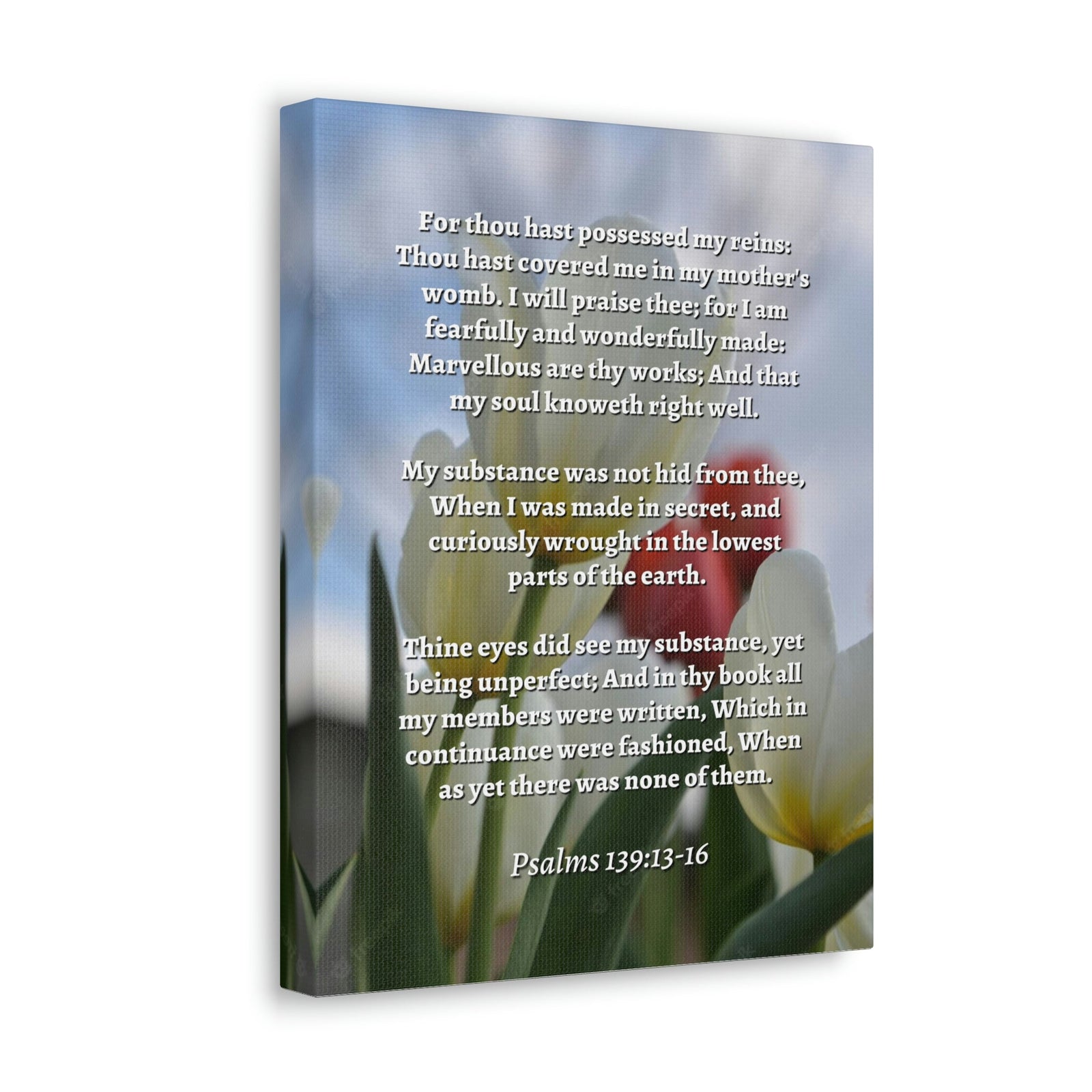 Scripture Walls Wonderfully Made Psalm 139:14 Flower Bible Verse Canvas Christian Wall Art Ready to Hang Unframed-Express Your Love Gifts