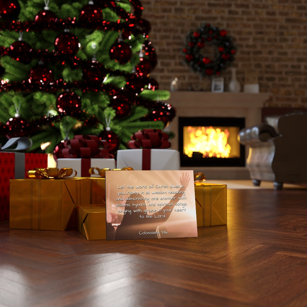 Scripture Walls Word Of Christ Colossians 3:16 Bible Verse Canvas Christian Wall Art Ready to Hang Unframed-Express Your Love Gifts