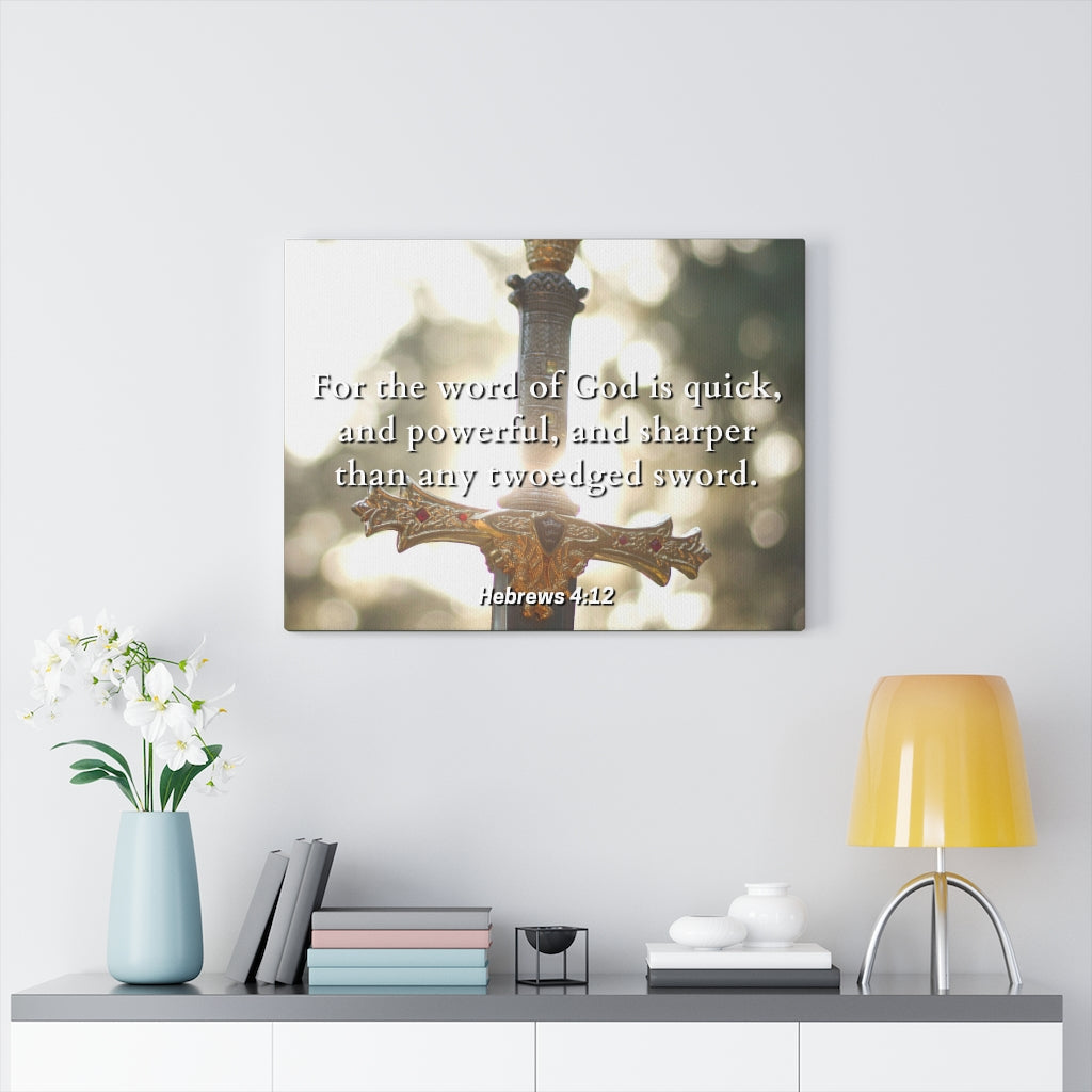 Scripture Walls Word Of God Hebrews 4:12 Bible Verse Canvas Christian Wall Art Ready to Hang Unframed-Express Your Love Gifts