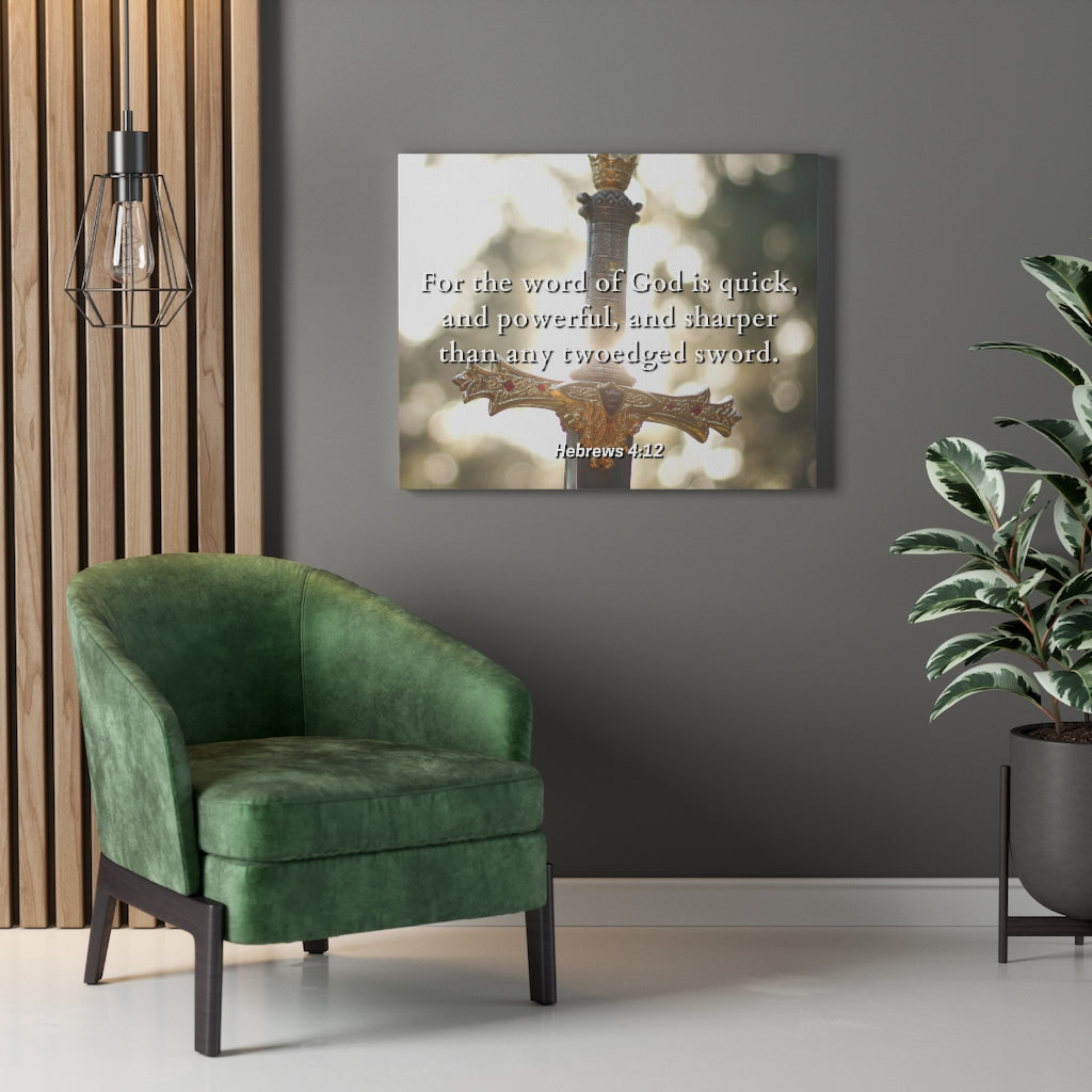 Scripture Walls Word Of God Hebrews 4:12 Bible Verse Canvas Christian Wall Art Ready to Hang Unframed-Express Your Love Gifts