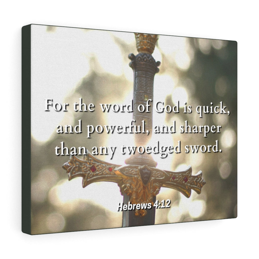 Scripture Walls Word Of God Hebrews 4:12 Bible Verse Canvas Christian Wall Art Ready to Hang Unframed-Express Your Love Gifts