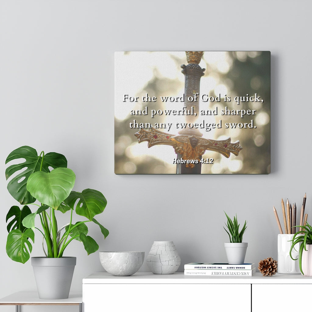 Scripture Walls Word Of God Hebrews 4:12 Bible Verse Canvas Christian Wall Art Ready to Hang Unframed-Express Your Love Gifts