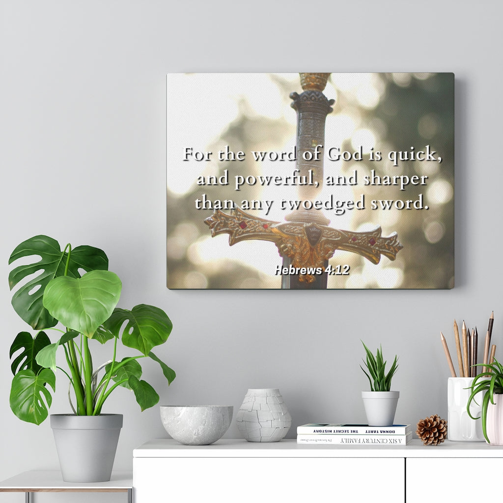Scripture Walls Word Of God Hebrews 4:12 Bible Verse Canvas Christian Wall Art Ready to Hang Unframed-Express Your Love Gifts