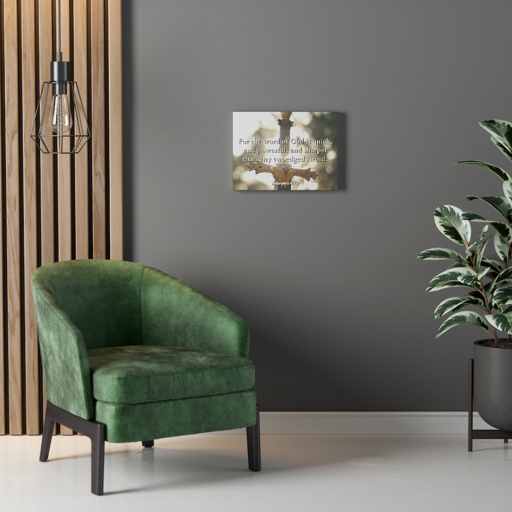 Scripture Walls Word Of God Hebrews 4:12 Bible Verse Canvas Christian Wall Art Ready to Hang Unframed-Express Your Love Gifts