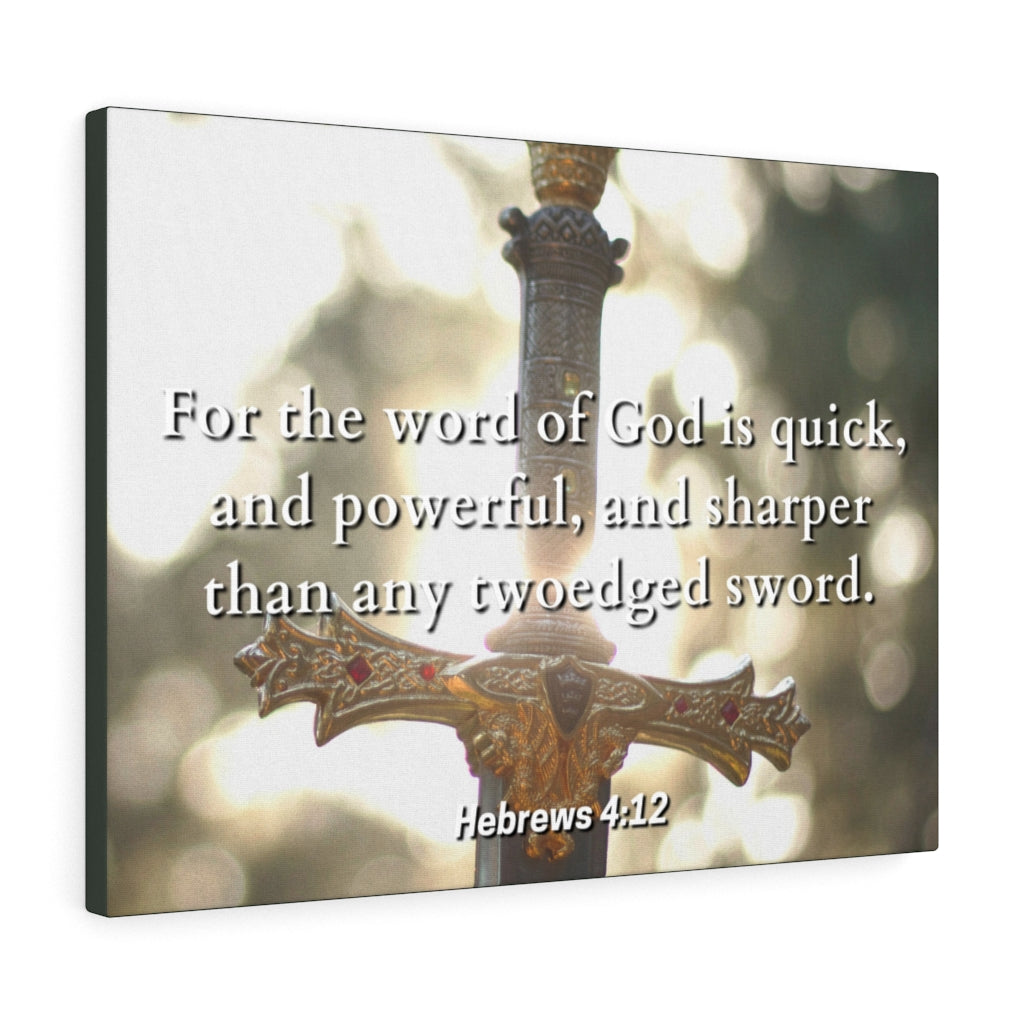 Scripture Walls Word Of God Hebrews 4:12 Bible Verse Canvas Christian Wall Art Ready to Hang Unframed-Express Your Love Gifts