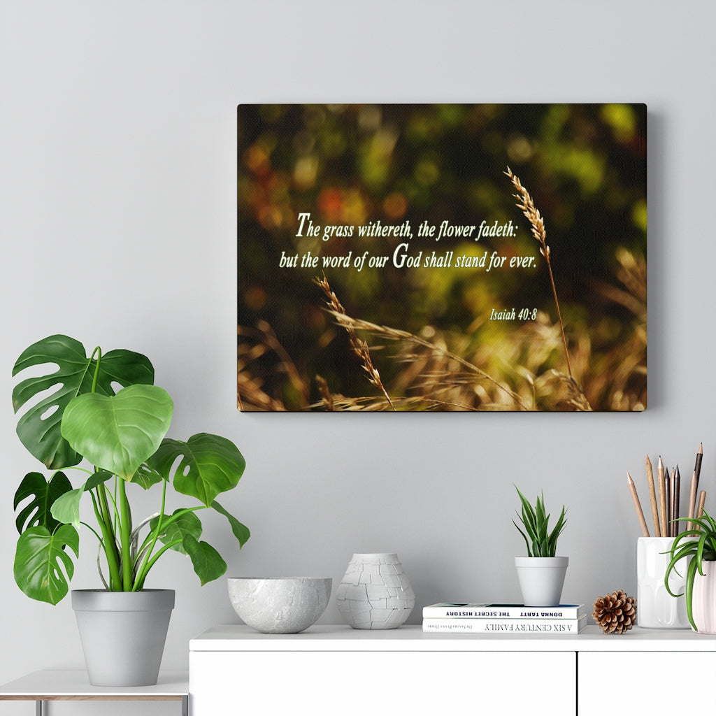 Scripture Walls Word Of Our God Isaiah 40:8 Bible Verse Canvas Christian Wall Art Ready to Hang Unframed-Express Your Love Gifts