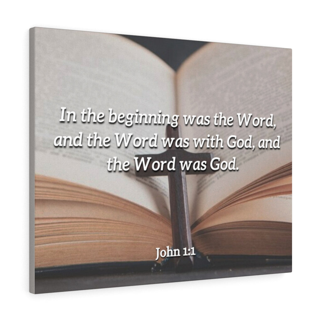 Scripture Walls Word was God John 1:1 Bible Verse Canvas Christian Wall Art Ready to Hang Unframed-Express Your Love Gifts