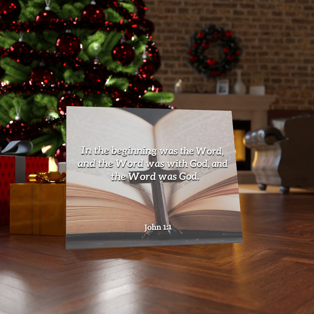 Scripture Walls Word was God John 1:1 Bible Verse Canvas Christian Wall Art Ready to Hang Unframed-Express Your Love Gifts