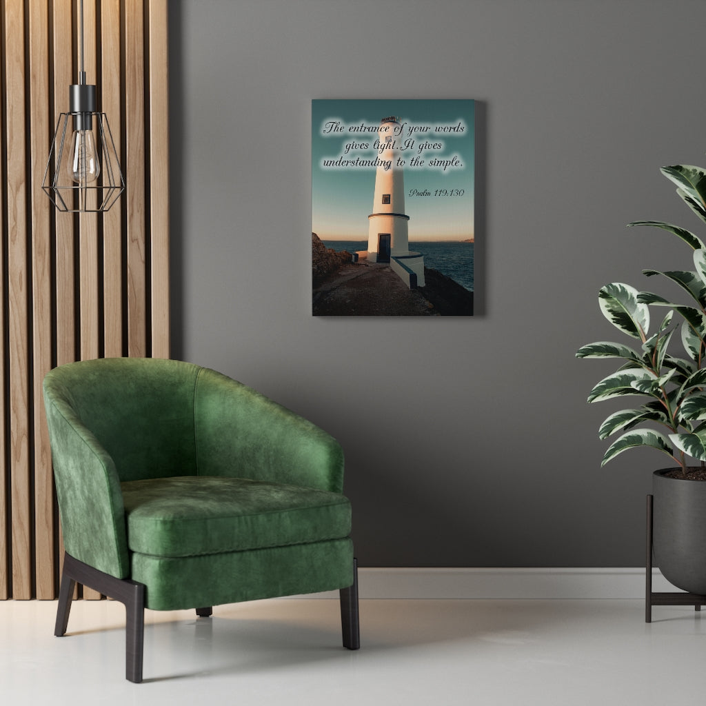 Scripture Walls Words Gives Light Psalm 119:130 Bible Verse Canvas Christian Wall Art Ready to Hang Unframed-Express Your Love Gifts