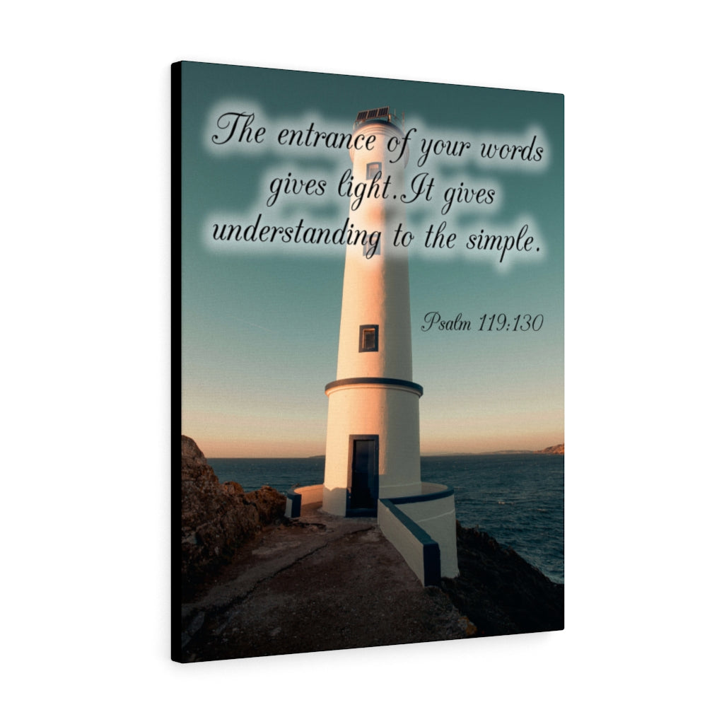 Scripture Walls Words Gives Light Psalm 119:130 Bible Verse Canvas Christian Wall Art Ready to Hang Unframed-Express Your Love Gifts