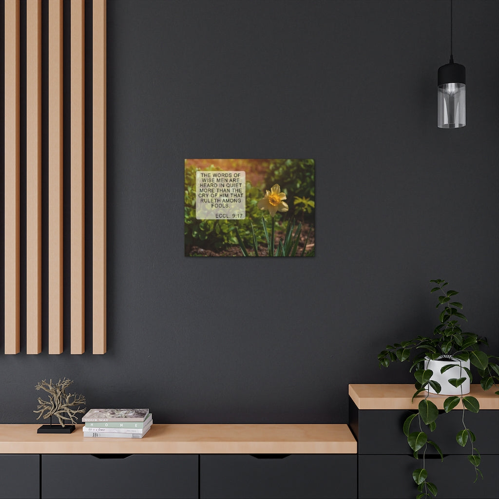 Scripture Walls Words Of Wise Eccl 9:17 Bible Verse Canvas Christian Wall Art Ready to Hang Unframed-Express Your Love Gifts