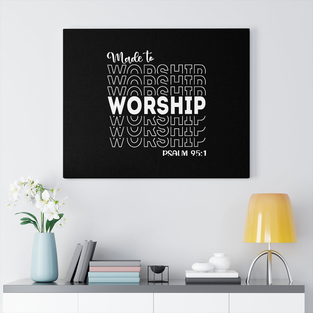 Scripture Walls Worship More Psalm 95:1 Bible Verse Canvas Christian Wall Art Ready to Hang Unframed-Express Your Love Gifts