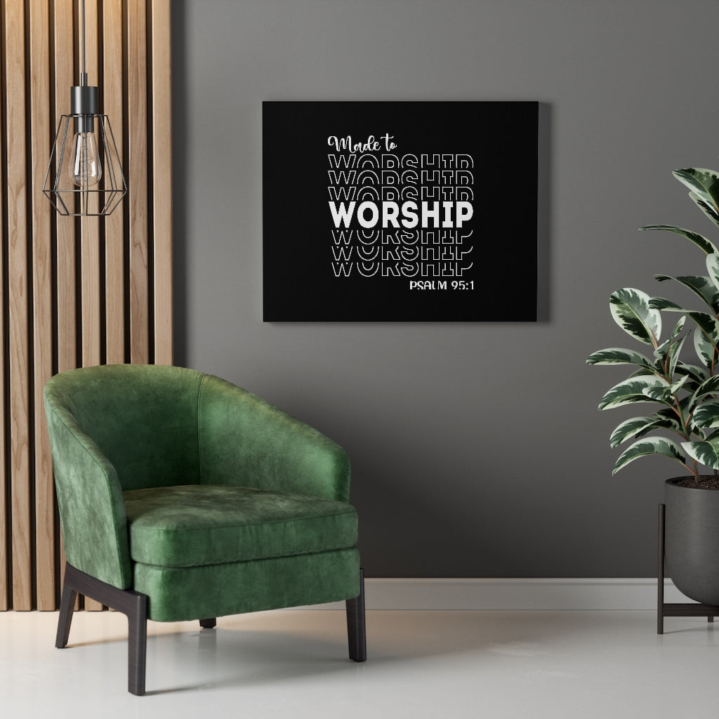 Scripture Walls Worship More Psalm 95:1 Bible Verse Canvas Christian Wall Art Ready to Hang Unframed-Express Your Love Gifts