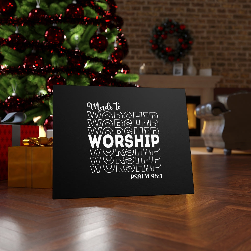 Scripture Walls Worship More Psalm 95:1 Bible Verse Canvas Christian Wall Art Ready to Hang Unframed-Express Your Love Gifts