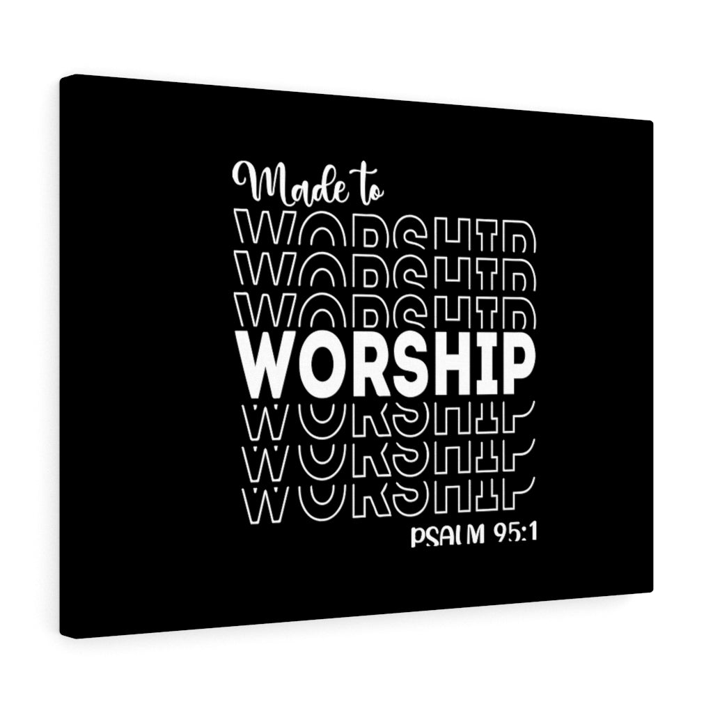 Scripture Walls Worship More Psalm 95:1 Bible Verse Canvas Christian Wall Art Ready to Hang Unframed-Express Your Love Gifts