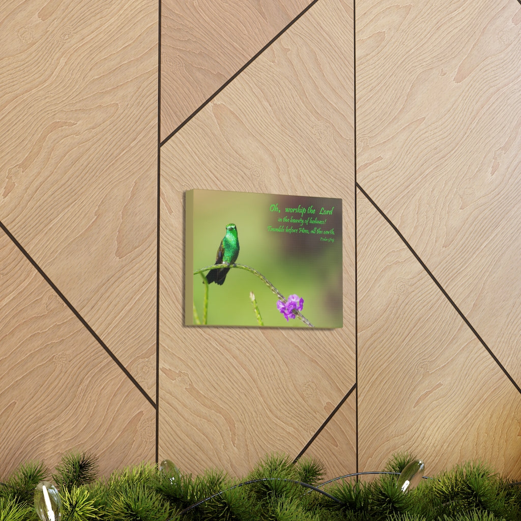 Scripture Walls Worship The Lord Psalm 96:9 Bible Verse Canvas Christian Wall Art Ready to Hang Unframed-Express Your Love Gifts