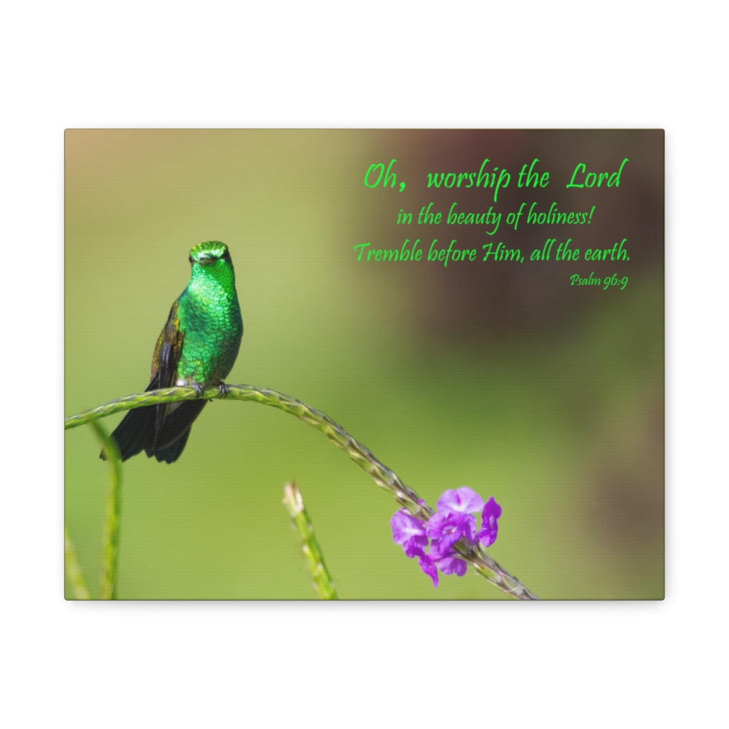 Scripture Walls Worship The Lord Psalm 96:9 Bible Verse Canvas Christian Wall Art Ready to Hang Unframed-Express Your Love Gifts