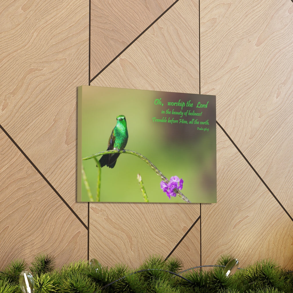 Scripture Walls Worship The Lord Psalm 96:9 Bible Verse Canvas Christian Wall Art Ready to Hang Unframed-Express Your Love Gifts