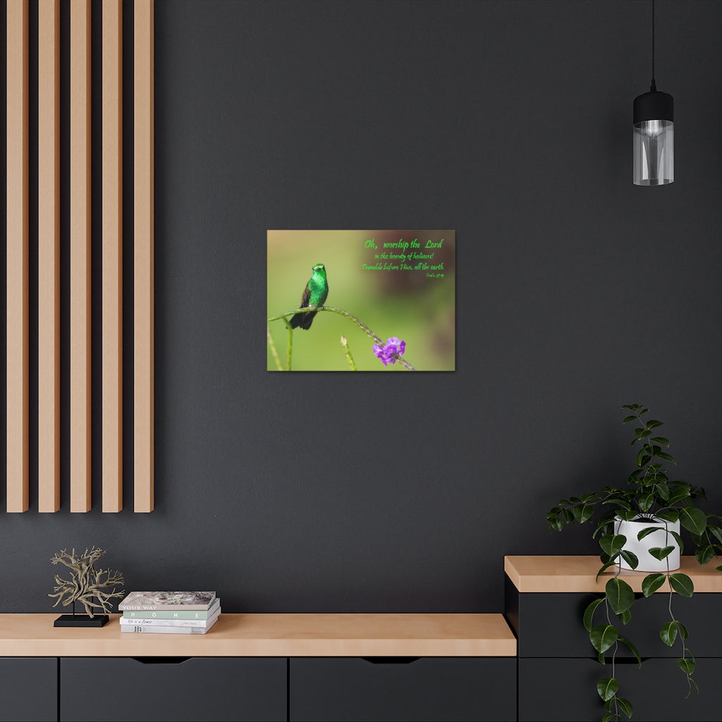 Scripture Walls Worship The Lord Psalm 96:9 Bible Verse Canvas Christian Wall Art Ready to Hang Unframed-Express Your Love Gifts