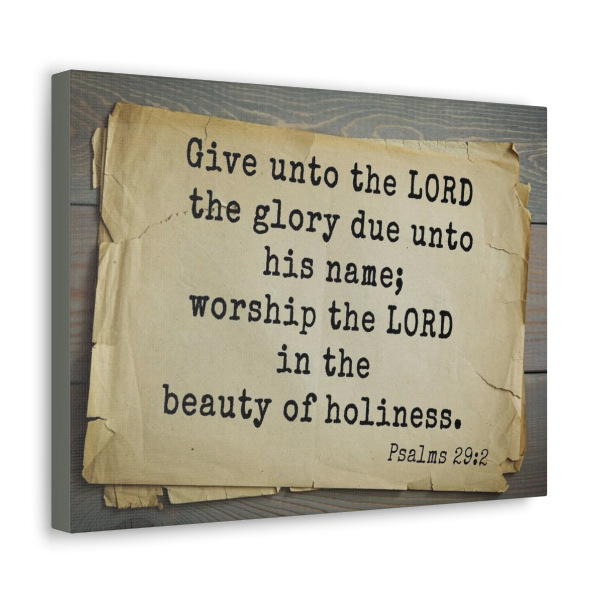 Scripture Walls Worship The Lord Psalms 29:2 Bible Verse Canvas Christian Wall Art Bible Verse Print Ready To Hang Unframed-Express Your Love Gifts
