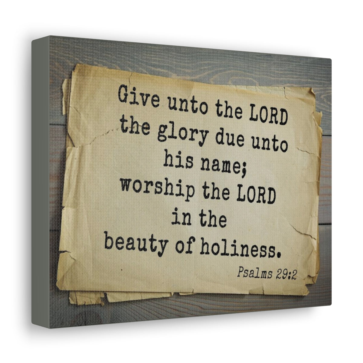 Scripture Walls Worship The Lord Psalms 29:2 Bible Verse Canvas Christian Wall Art Bible Verse Print Ready To Hang Unframed-Express Your Love Gifts