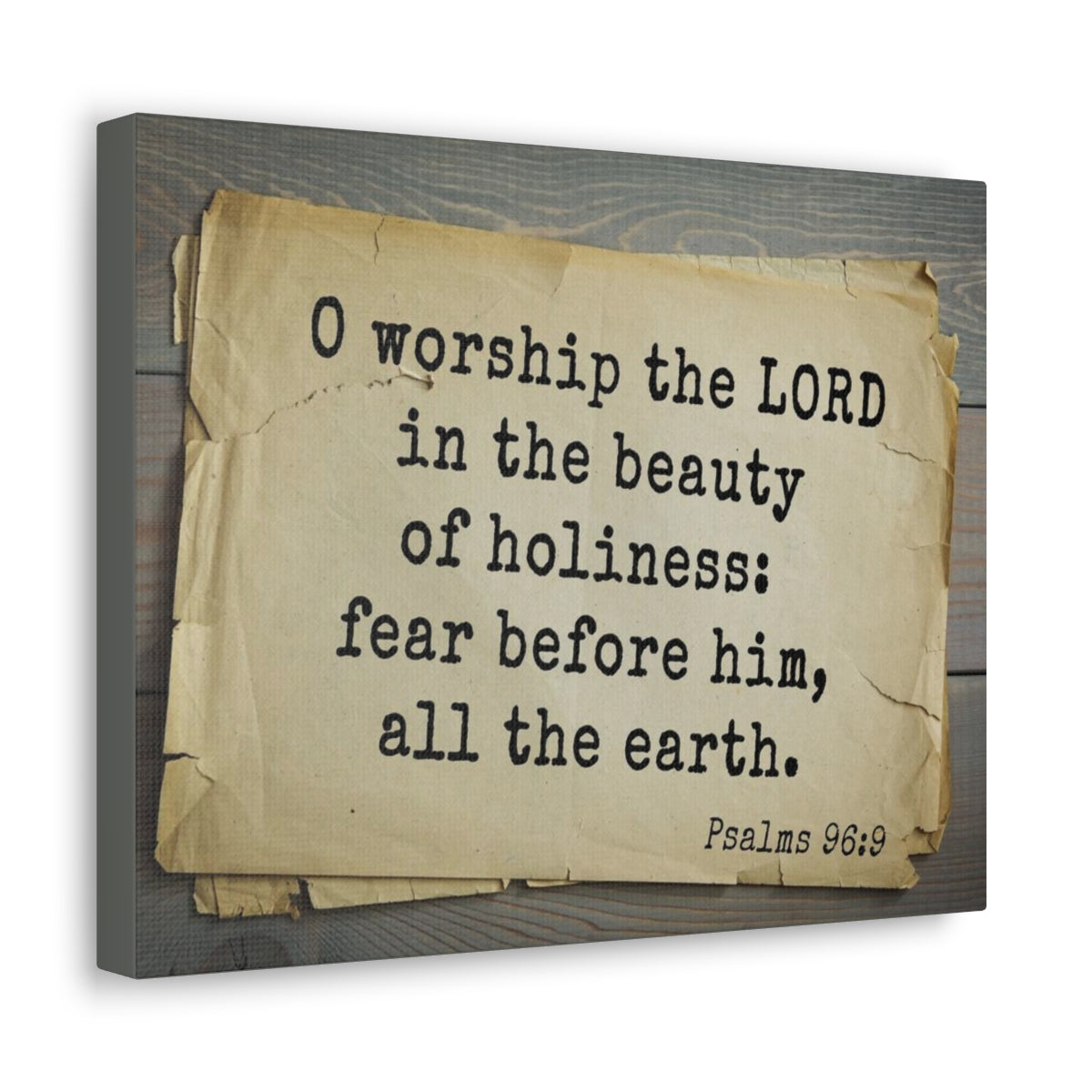 Scripture Walls Worship The Lord Psalms 96:9 Bible Verse Canvas Christian Wall Art Bible Verse Print Ready To Hang Unframed-Express Your Love Gifts