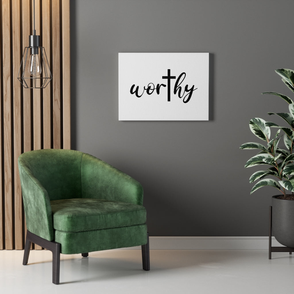 Scripture Walls Worthy Bible Verse Canvas Christian Wall Art Ready to Hang Unframed-Express Your Love Gifts