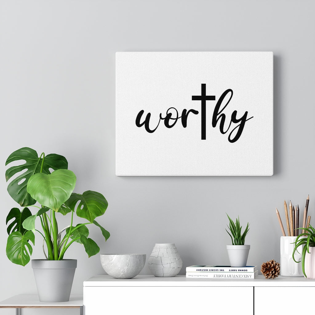 Scripture Walls Worthy Bible Verse Canvas Christian Wall Art Ready to Hang Unframed-Express Your Love Gifts