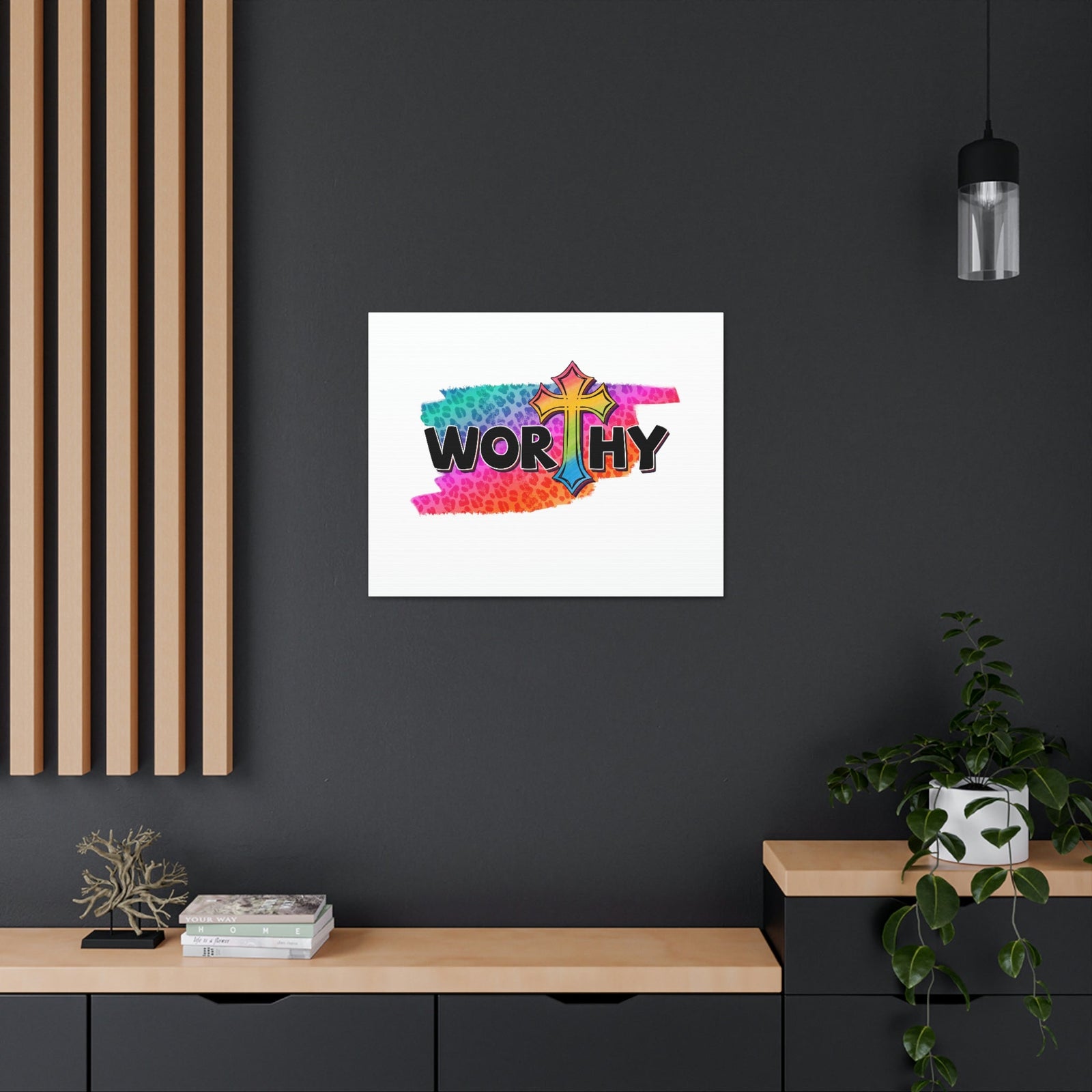 Scripture Walls Worthy Ephesians 4:1 Rainbow Cross Christian Wall Art Bible Verse Print Ready to Hang Unframed-Express Your Love Gifts