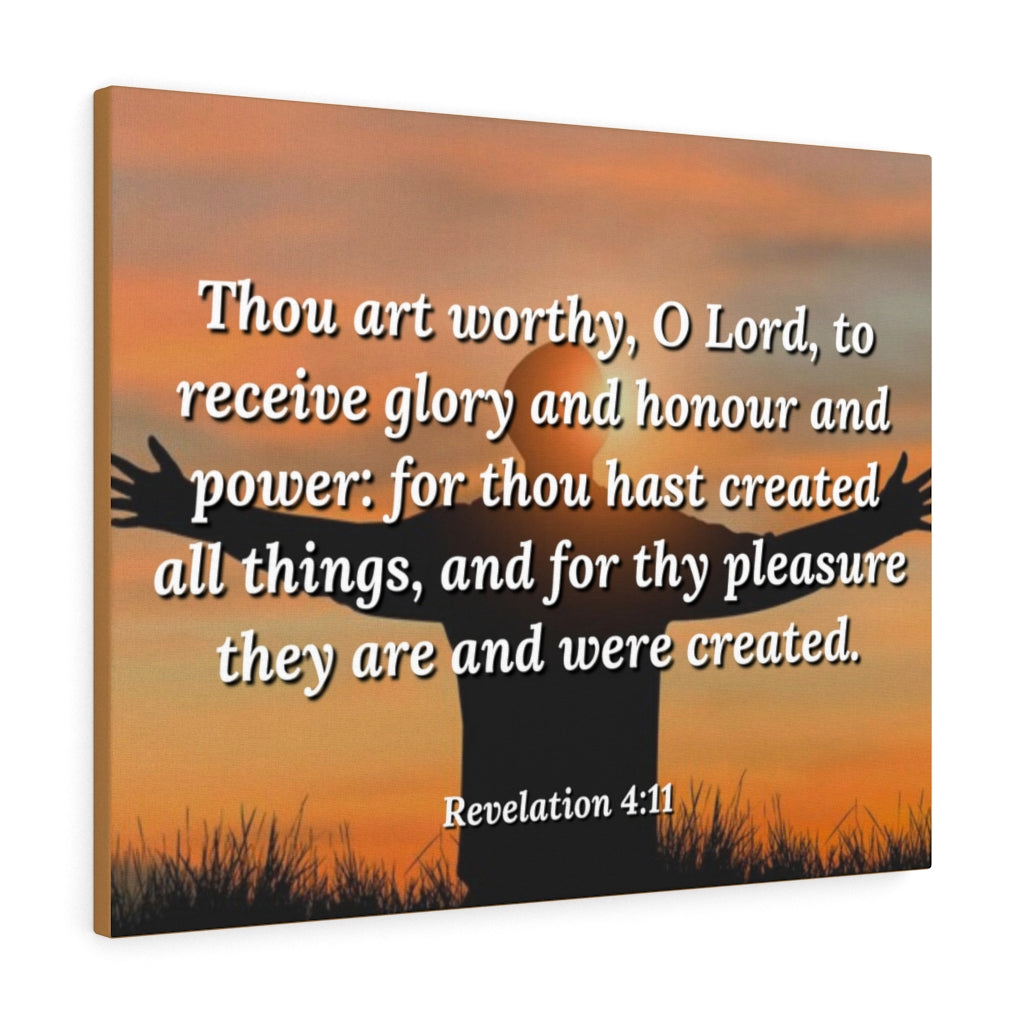 Scripture Walls Worthy Revelation 4:11 Bible Verse Canvas Christian Wall Art Ready to Hang Unframed-Express Your Love Gifts