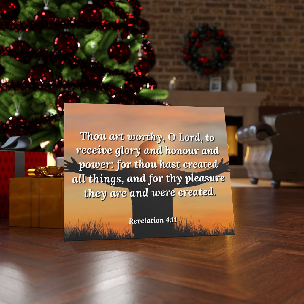Scripture Walls Worthy Revelation 4:11 Bible Verse Canvas Christian Wall Art Ready to Hang Unframed-Express Your Love Gifts