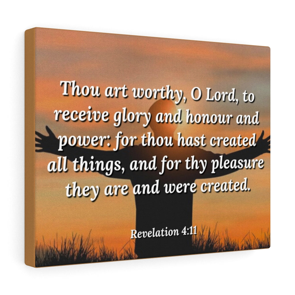 Scripture Walls Worthy Revelation 4:11 Bible Verse Canvas Christian Wall Art Ready to Hang Unframed-Express Your Love Gifts