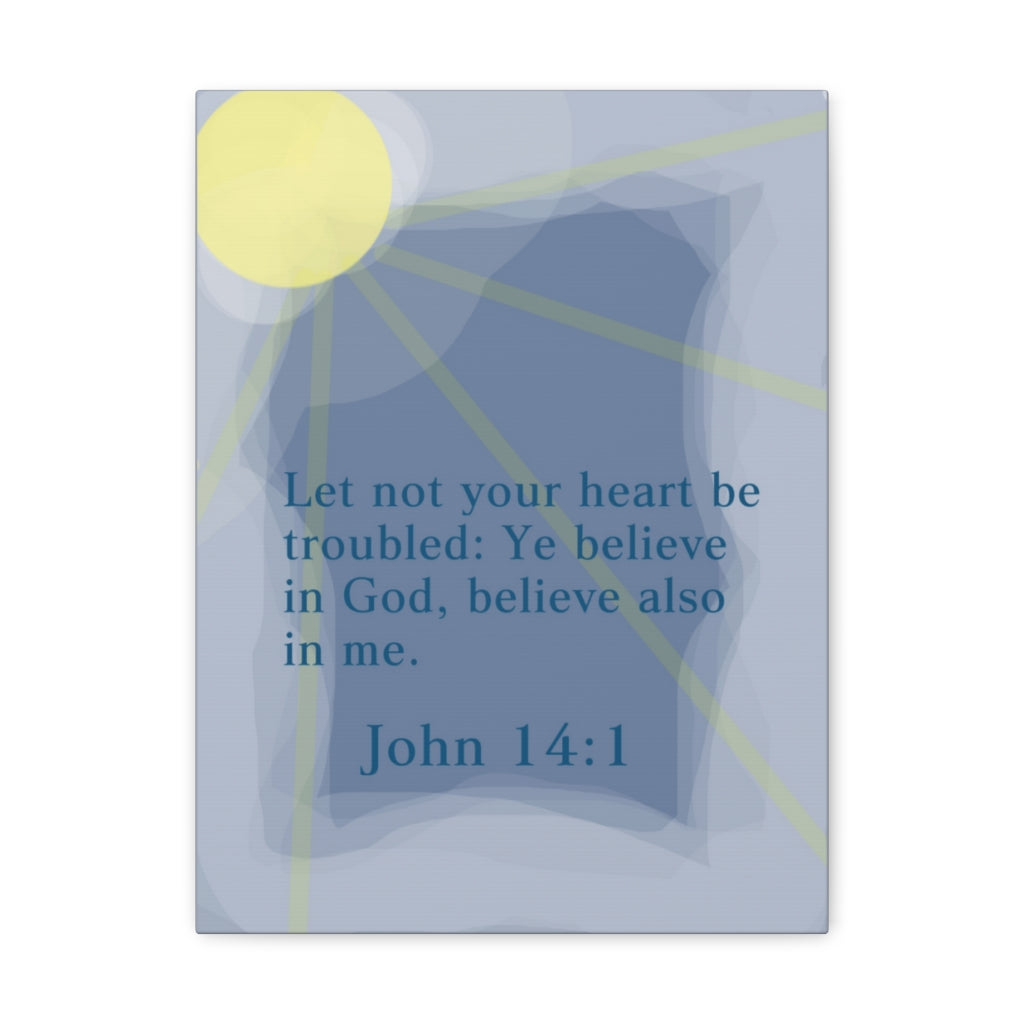 Scripture Walls Ye Believe In God John 14:1 Bible Verse Canvas Christian Wall Art Ready to Hang Unframed-Express Your Love Gifts