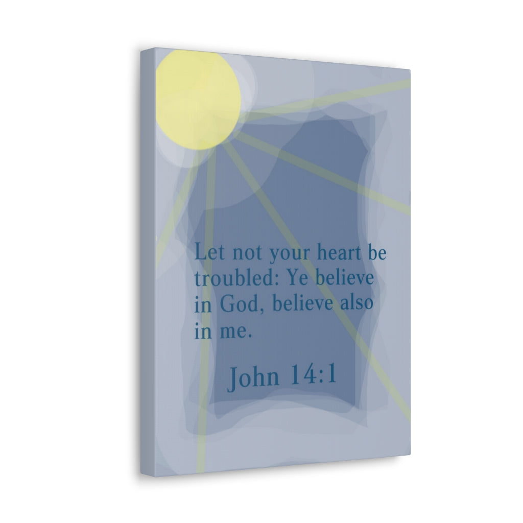 Scripture Walls Ye Believe In God John 14:1 Bible Verse Canvas Christian Wall Art Ready to Hang Unframed-Express Your Love Gifts