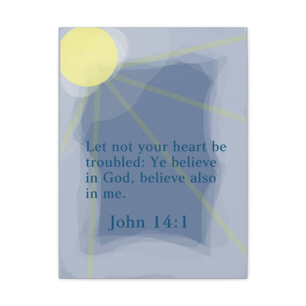 Scripture Walls Ye Believe In God John 14:1 Bible Verse Canvas Christian Wall Art Ready to Hang Unframed-Express Your Love Gifts