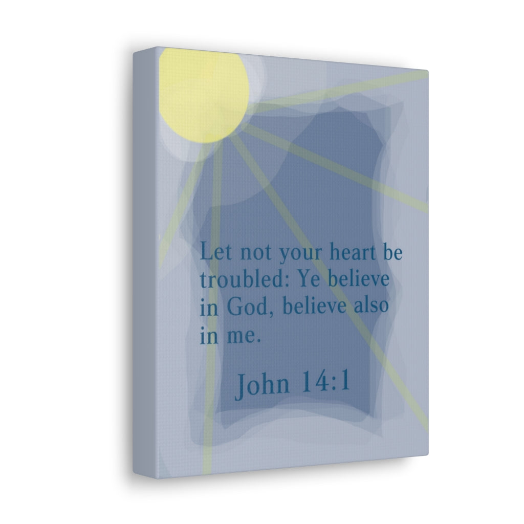 Scripture Walls Ye Believe In God John 14:1 Bible Verse Canvas Christian Wall Art Ready to Hang Unframed-Express Your Love Gifts