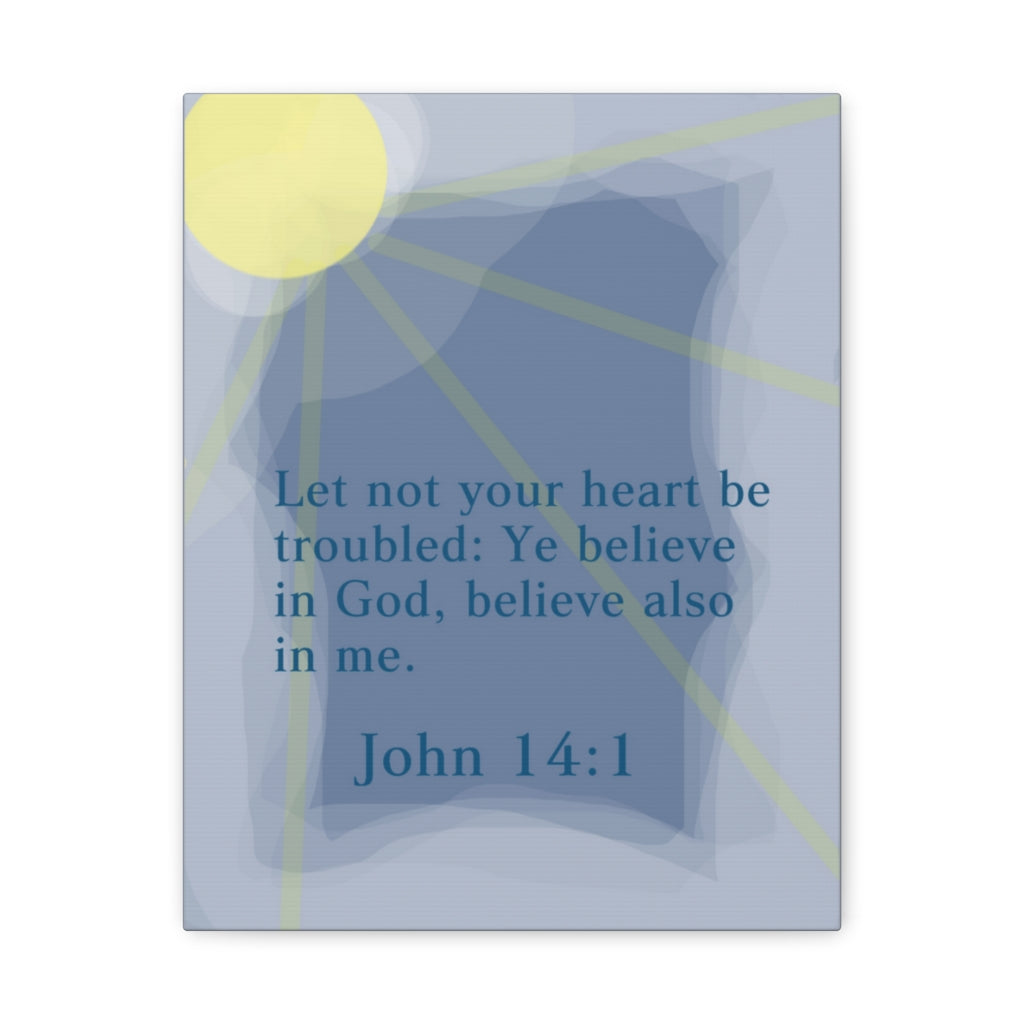 Scripture Walls Ye Believe In God John 14:1 Bible Verse Canvas Christian Wall Art Ready to Hang Unframed-Express Your Love Gifts