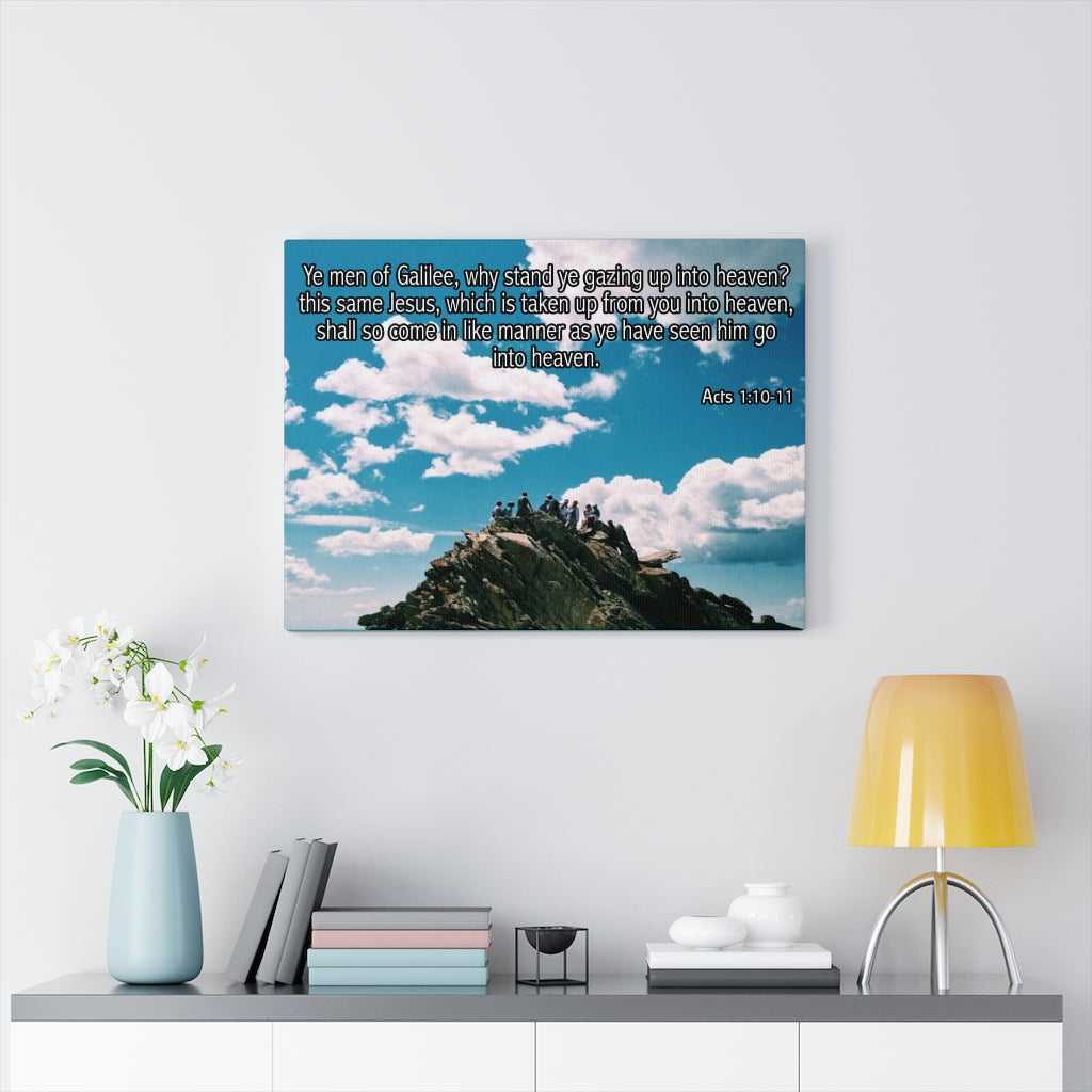 Scripture Walls Ye Men of Galilee Acts 1:10-11 Bible Verse Canvas Christian Wall Art Ready to Hang Unframed-Express Your Love Gifts